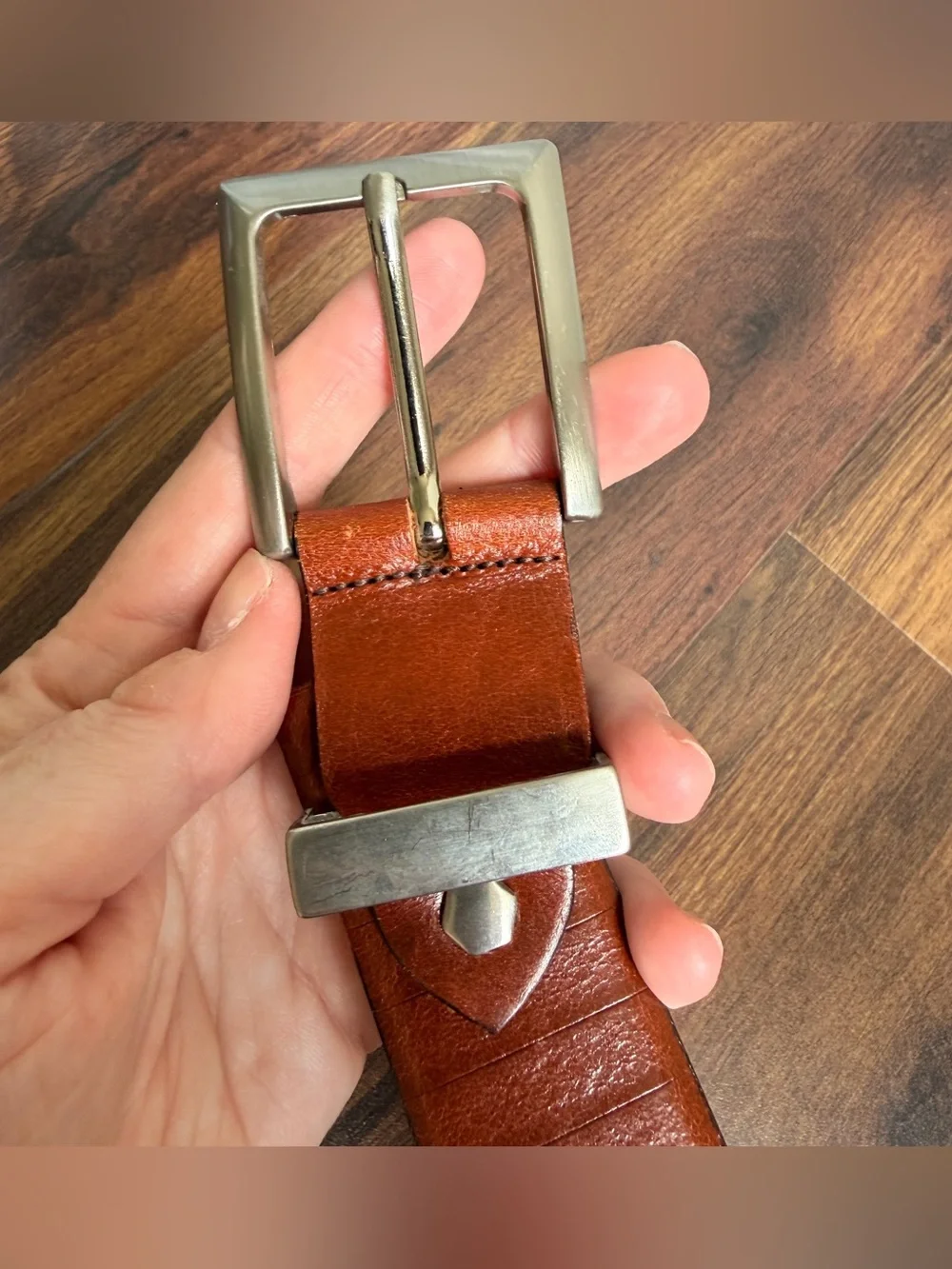 Bench Craft Leather Belt Chrome Western Size 34 Made in Canada